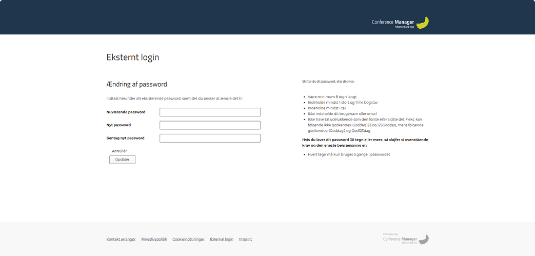 Opret dit eget password