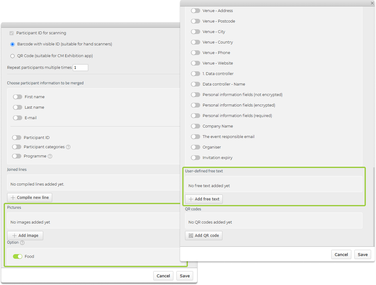 Additional content options including images and text