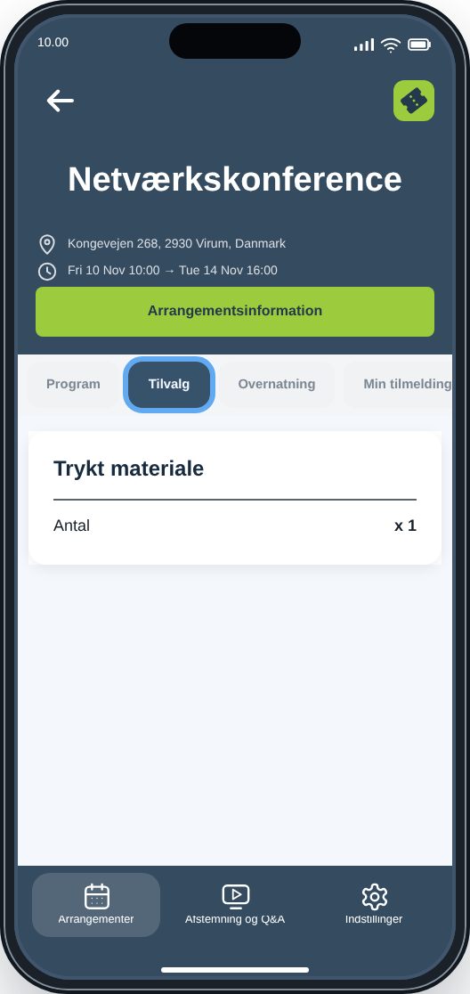 CM Events Tilvalg-fane