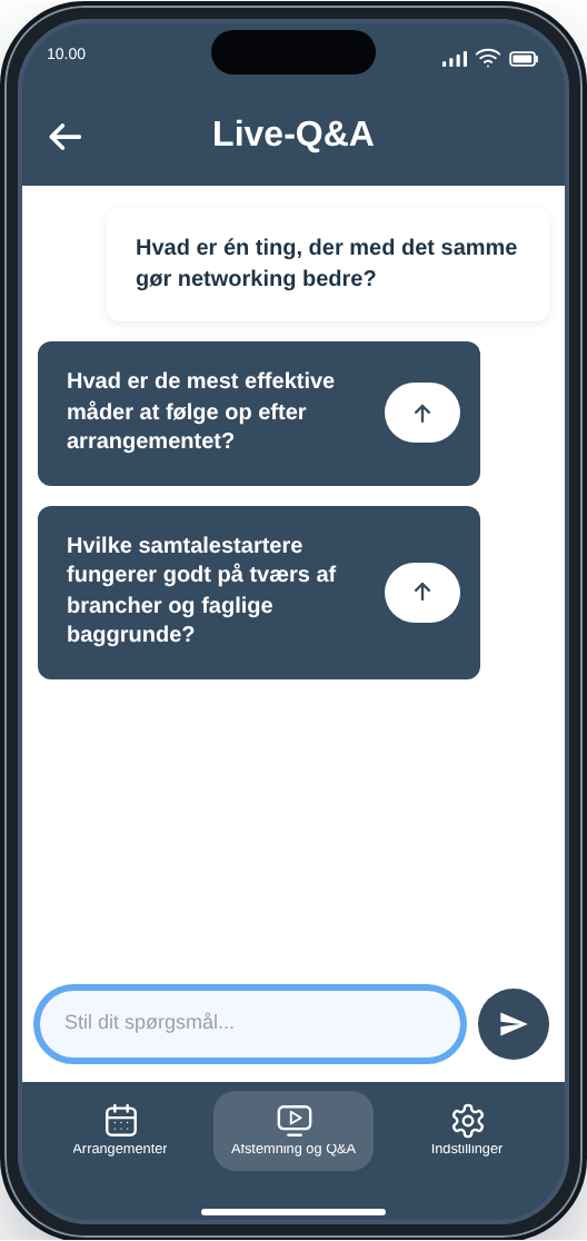 CM Events Live-Q&A-skærm