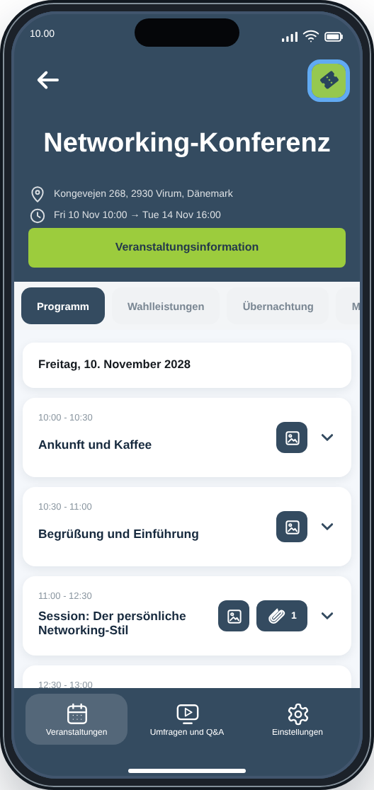 CM Events Veranstaltungsansicht