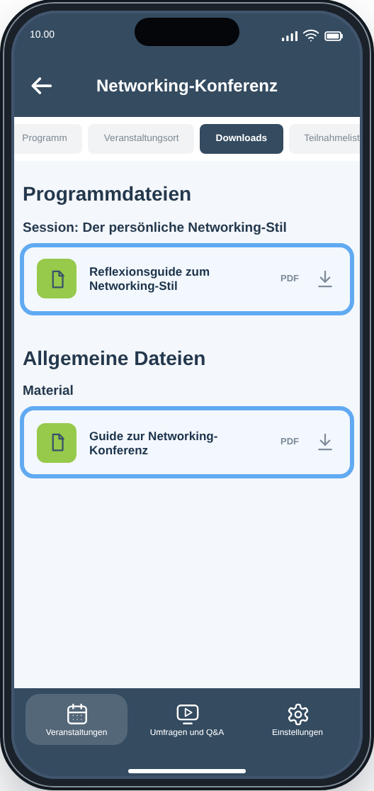 CM Events Downloads-Seite