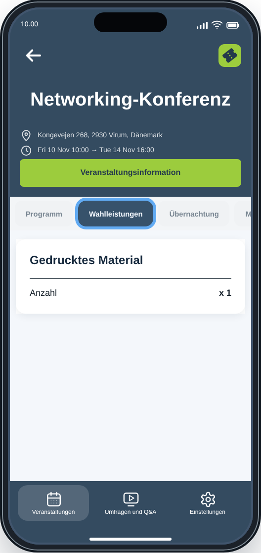 CM Events Wahlleistungen
