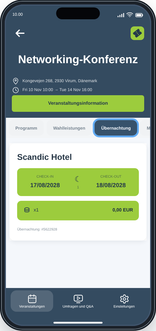 CM Events Übernachtung