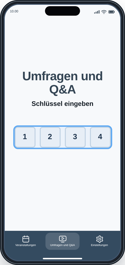 CM Events Umfragen und Q&A Schlüsselansicht