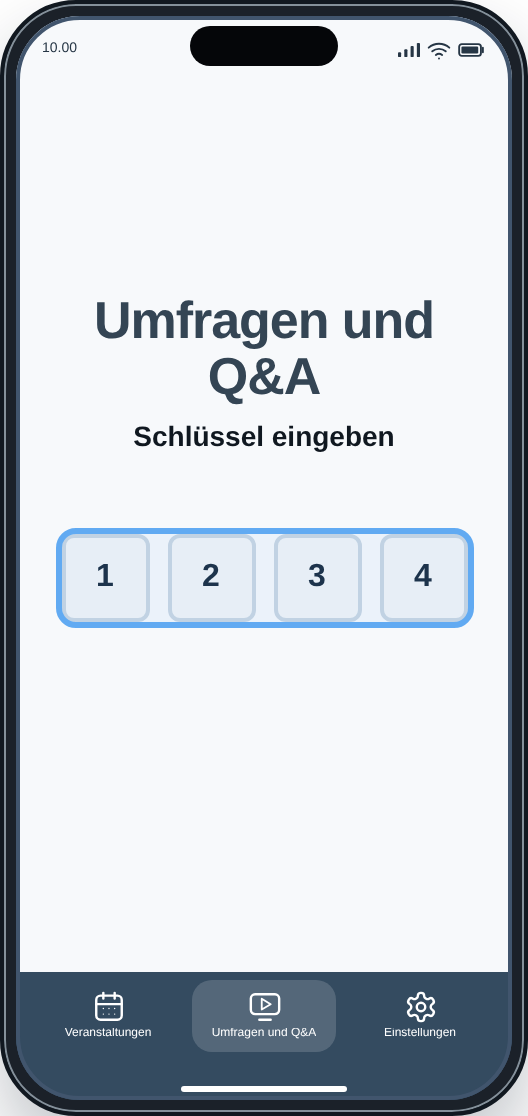 CM Events Umfragen und Q&A Schlüsselansicht