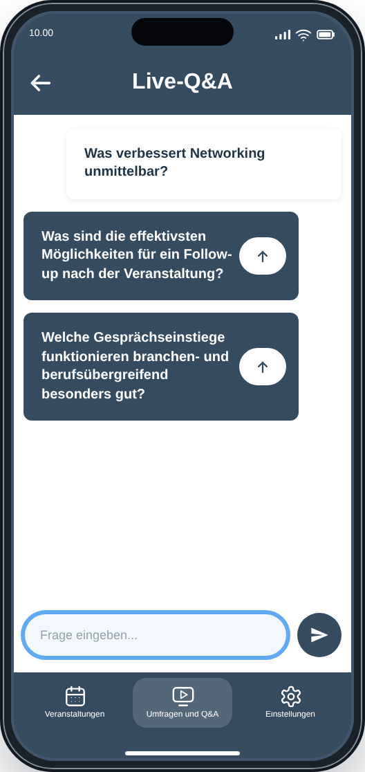 CM Events Live-Q&A-Ansicht