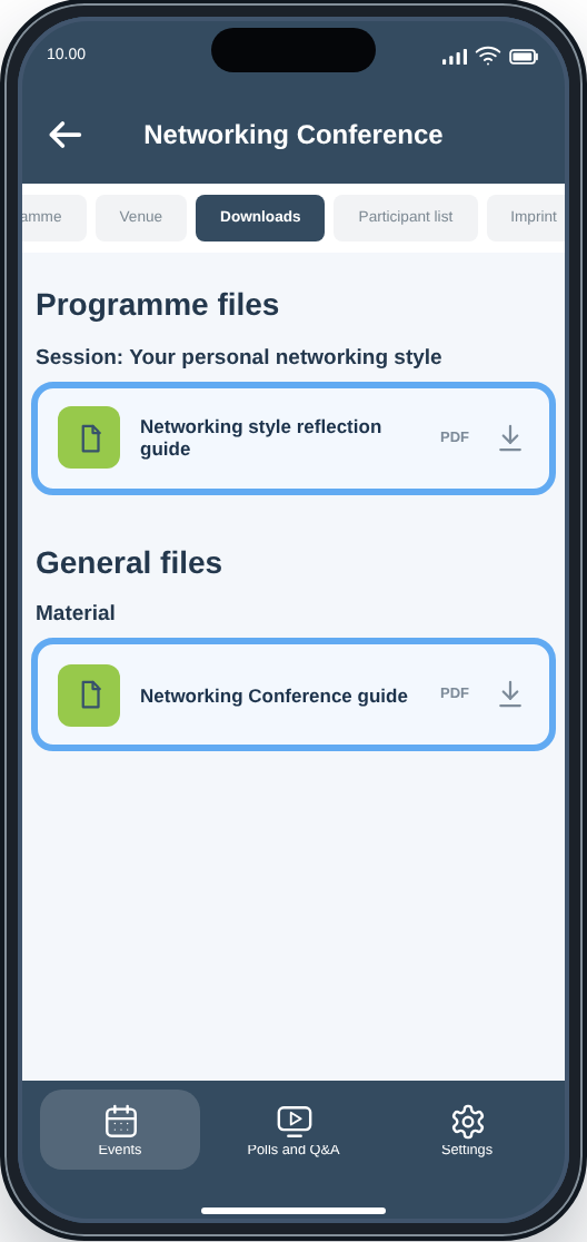 CM Events Downloads page