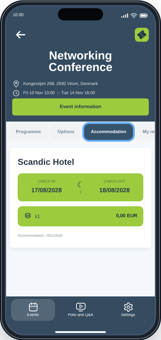CM Events Accommodation tab