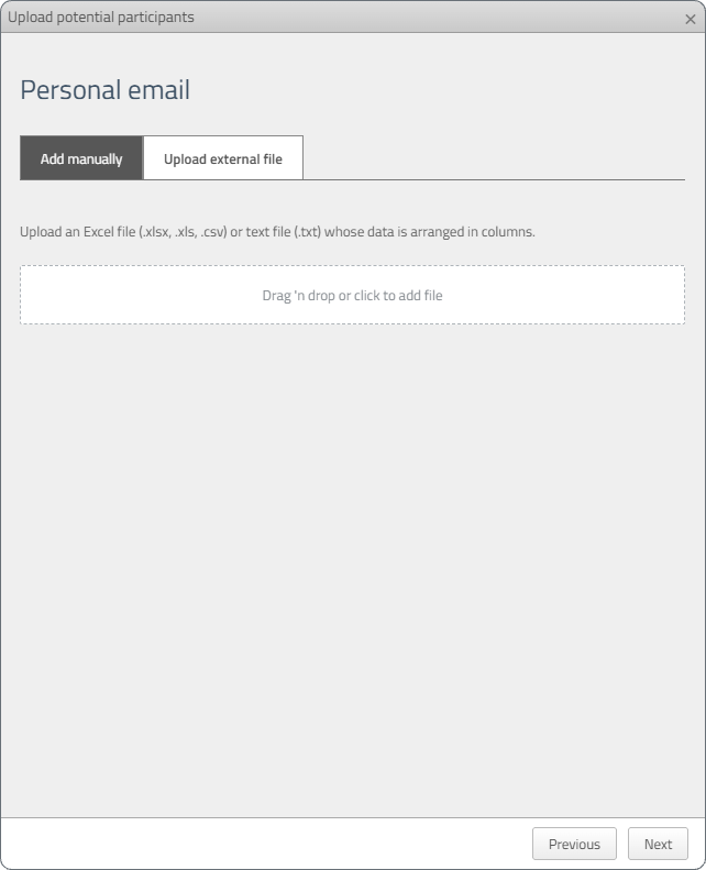 Selecting the file to upload
