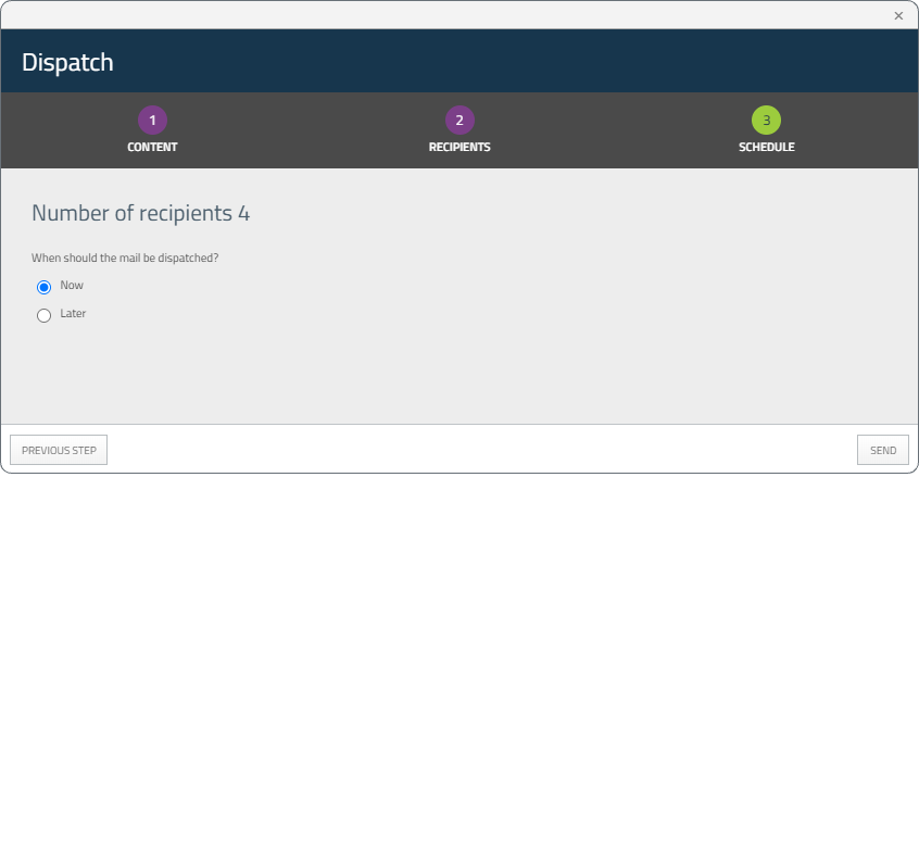 Dispatch step 3: Schedule