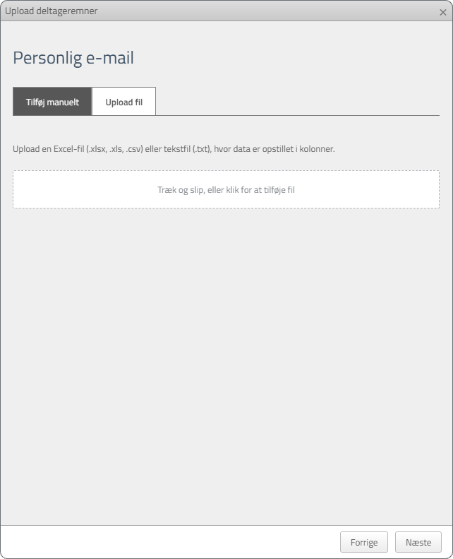 Vælg den fil, der skal uploades