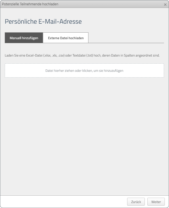 Die hochzuladende Datei wählen