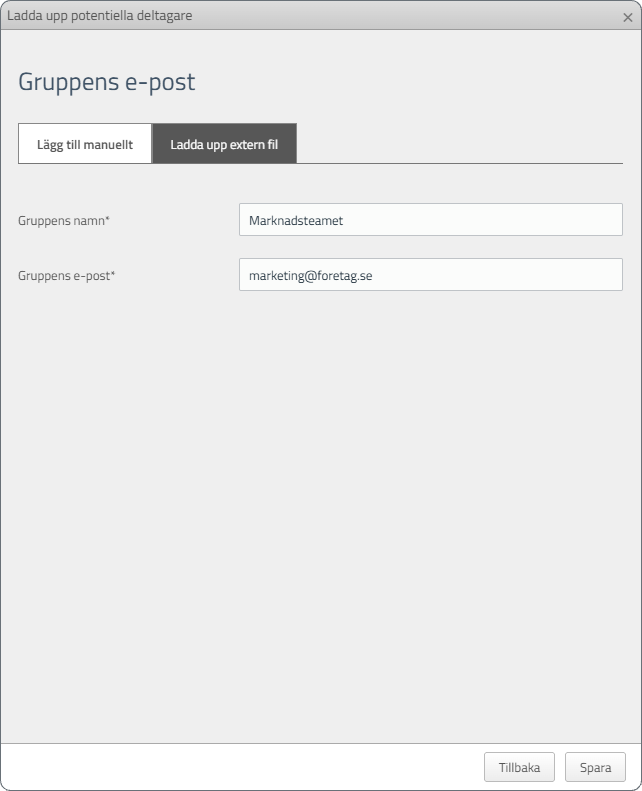Lägga till en gruppadress manuellt